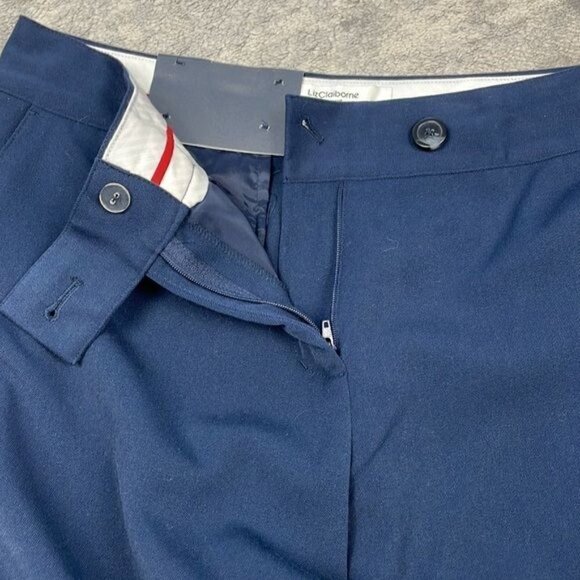 NWT Liz Claiborne Jackie Trouser Pants Navy Blue Career Office Corporate Sz 10 - Picture 8 of 12